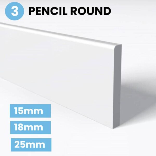 Pencil round skirting board