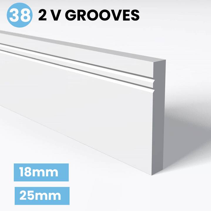 2 V Grooves skirting board