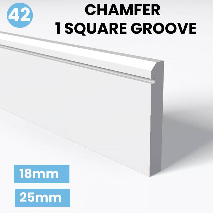 Chamfer 1 Square Groove skirting board