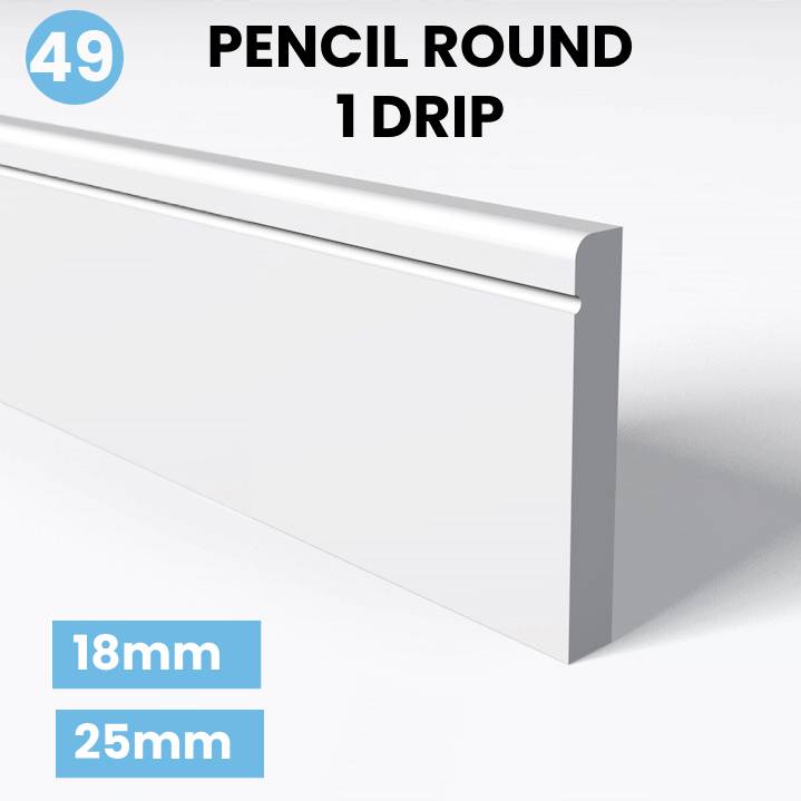 Pencil Round 1 Drip skirting board
