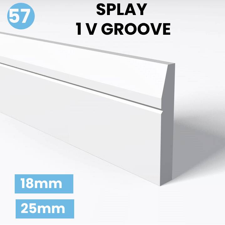 Splay 1 V Groove skirting board