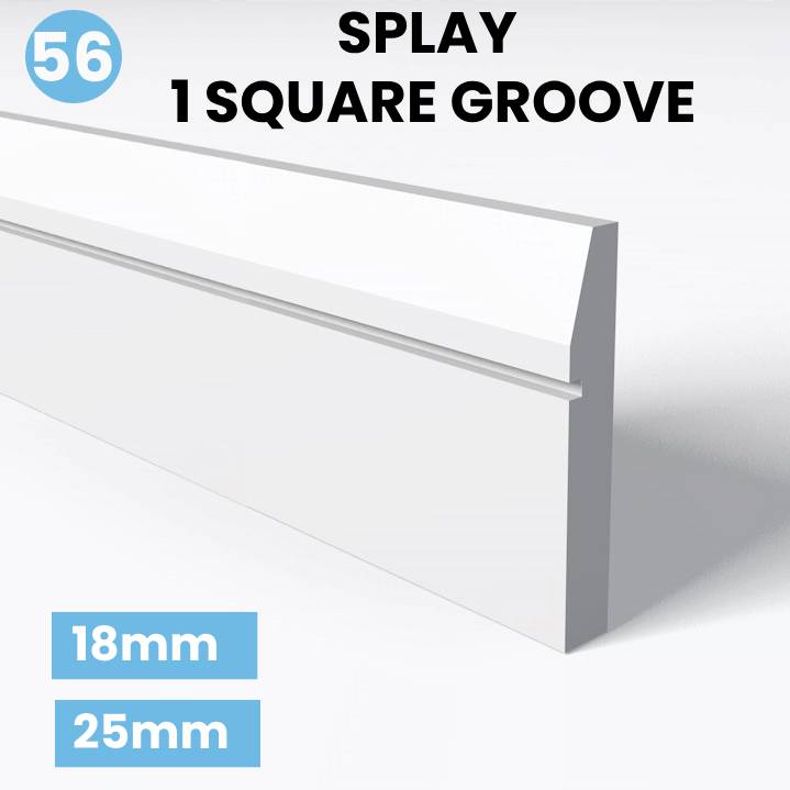 Splay 1 Square Grooves skirting board
