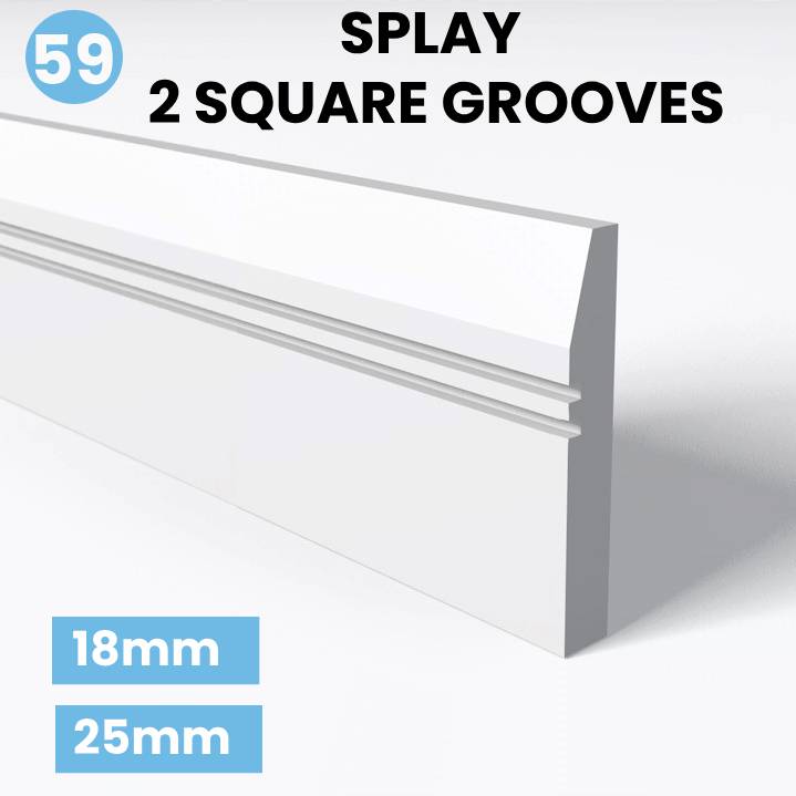 Splay 2 Square Grooves skirting board