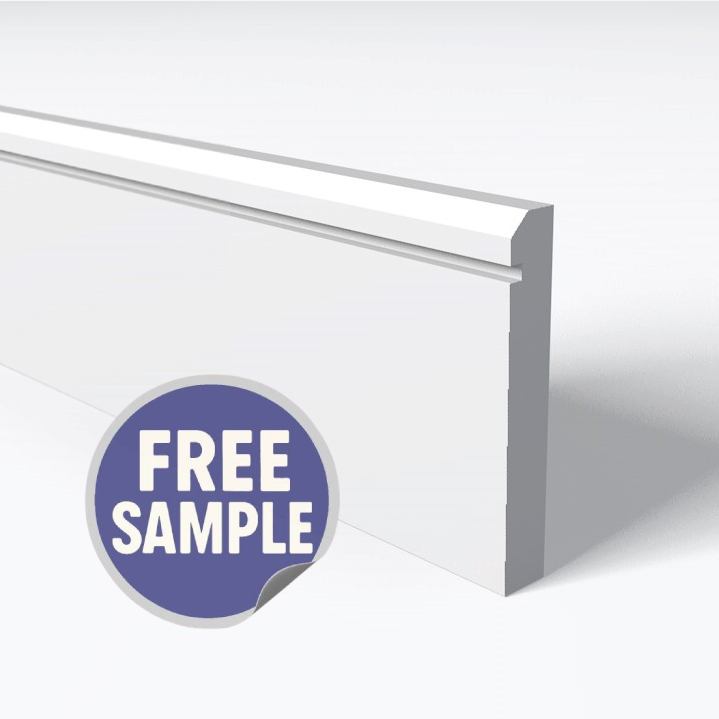 Chamfer 1 Square Groove Skirting Board Sample