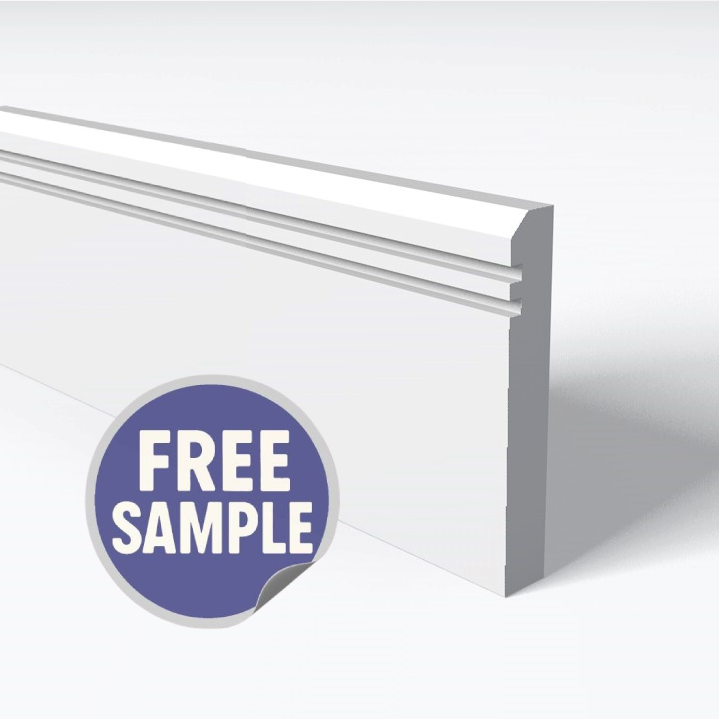 Chamfer 2 Square Groove Skirting Board Sample
