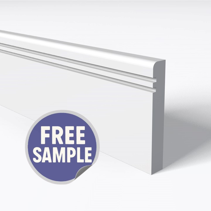 Pencil Round 2 Square Groove Skirting Board Sample
