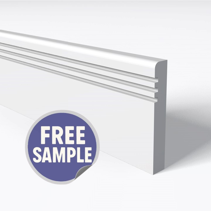 Pencil Round 3 Square Groove Skirting Board Sample